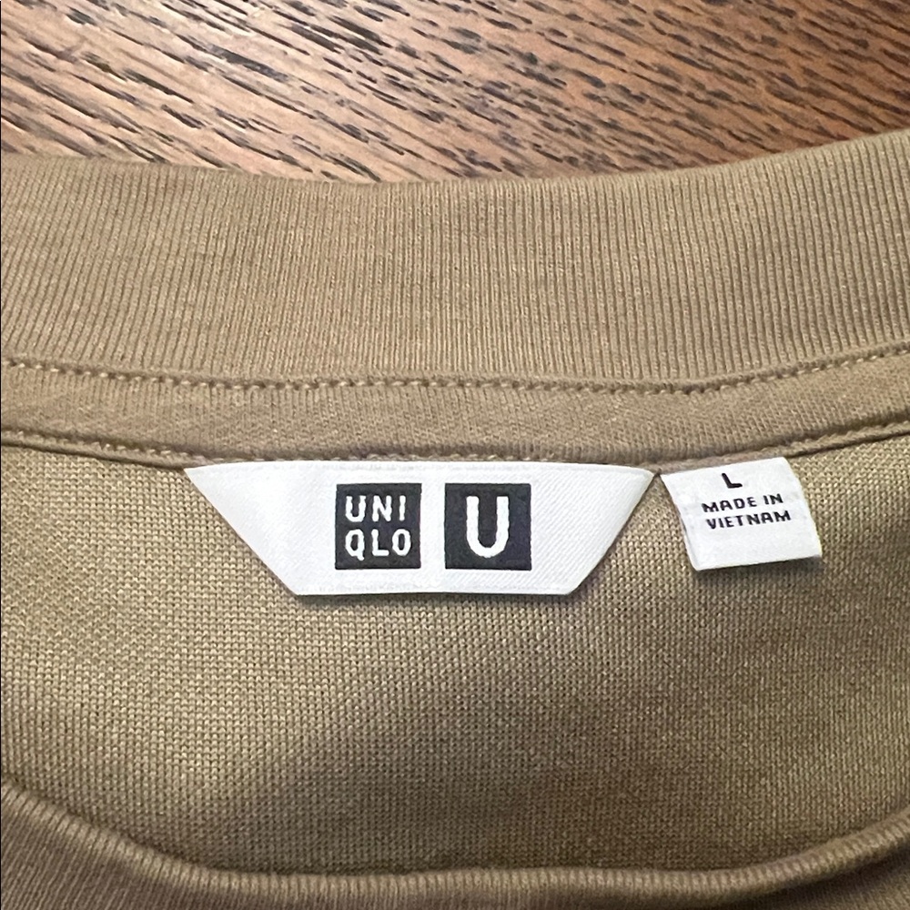 Uniqlo U AIRism Men’s T-Shirt Bundle (2) | Khaki & Olive Green | Size L - Picture 3 of 9